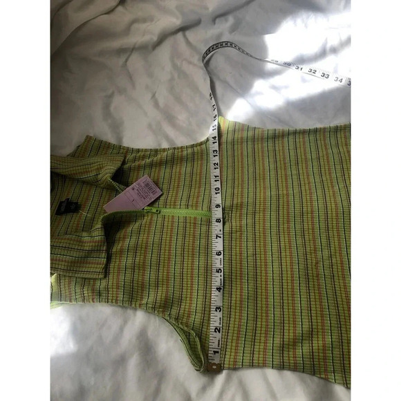 Wild Fable Women’s Polo Dress, Sleeveless Bodycon green striped - Size L - Picture 4 of 5